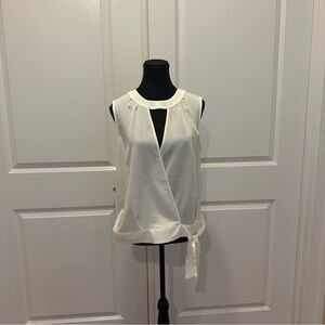 Express Cream Sleeveless Wrap Blouse
